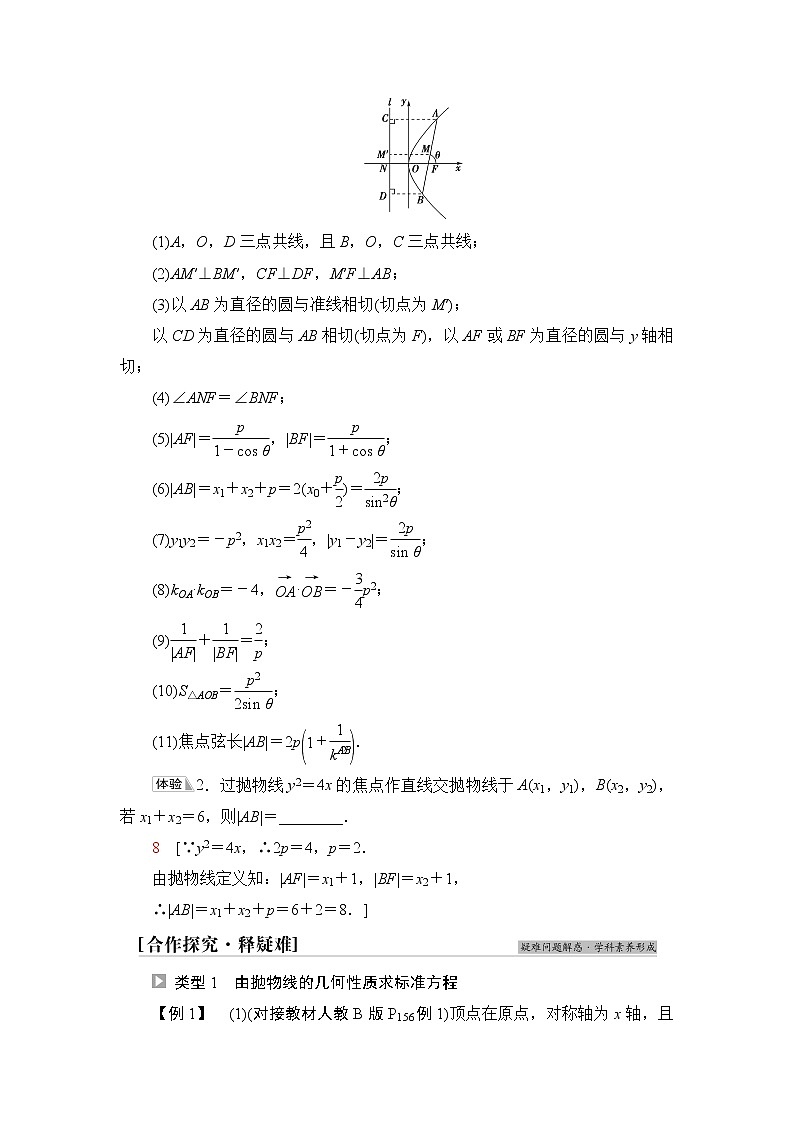 人教B版高中数学选择性必修第一册2.7.2《抛物线的几何性质》课件+学案+练习含答案03