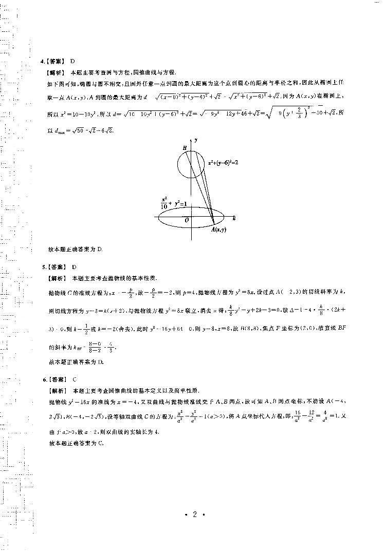 2023年最新高中数学——猿题库——小猿热搜——高考数学圆锥曲线典型题300（答案册）第2页
