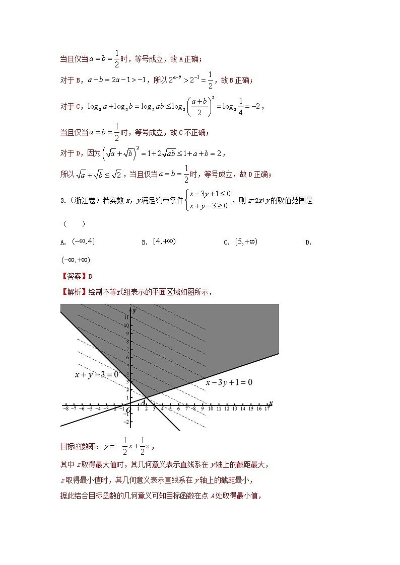 高考数学真题专题训练  09不等式（含解析）第2页