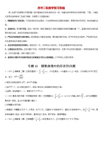 2023年高考数学复习大题全题型专练  专题16 圆锥曲线中的存在性问题
