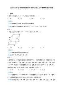 2022-2023学年湖南省岳阳市华容县高二上学期期末数学试题含解析