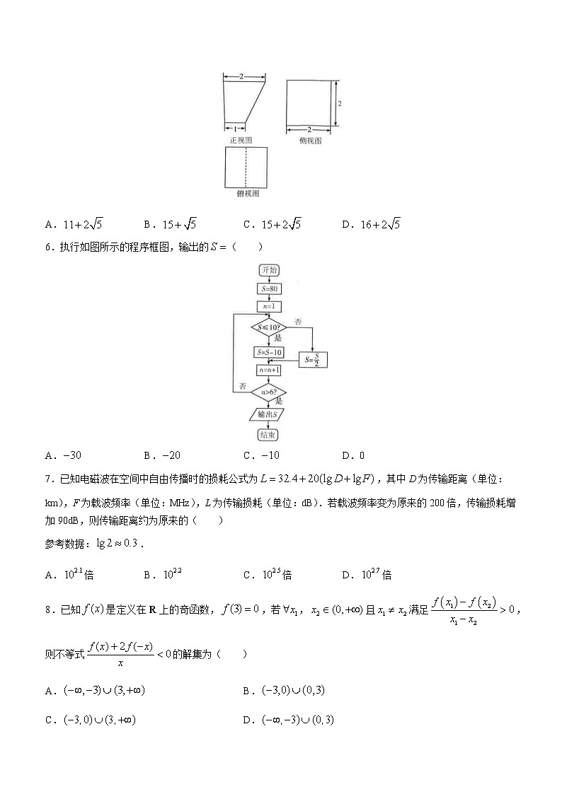 河南省商丘市部分学校2022-2023学年高中毕业班阶段性测试（六）理科数学试题(含答案)02