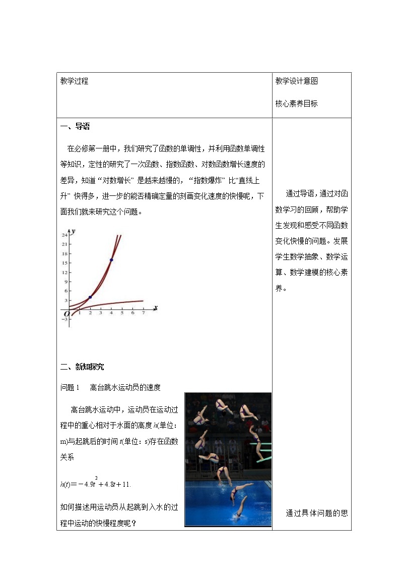 人教A版高中数学选择性必修二5.1.1变化率问题教学设计03