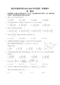 江苏省南京外国语学校2022-2023学年高一下学期期中考试数学试卷