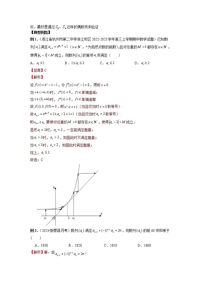 微专题04 数列的性质、蛛网图、最值问题、恒成立问题、插项问题、公共项问题、规律问题、奇偶问题（解析版）第2页
