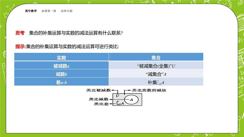 北师大版高中数学必修第一册 1.1.3集合的基本运算课件+练习07