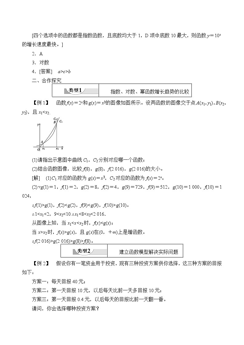 北师大版（2019）数学必修第一册4.4《指数函数、幂函数、对数函数增长的比较》课件＋教案＋学案02