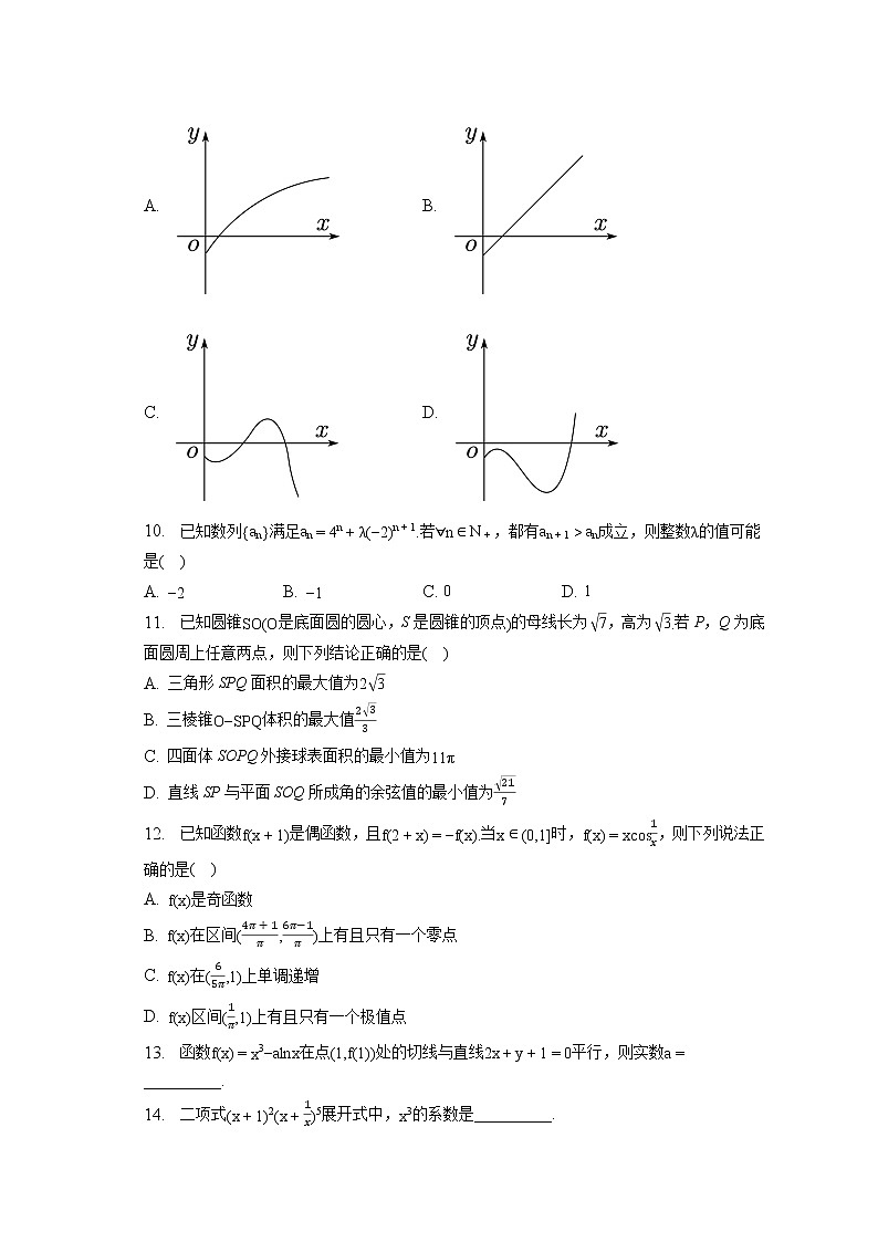 2022-2023学年安徽省合肥市高三第一次教学质量检测数学试题（一模）（含答案解析）02