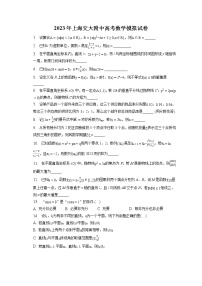 2023年上海交大附中高考数学模拟试卷（含答案解析）