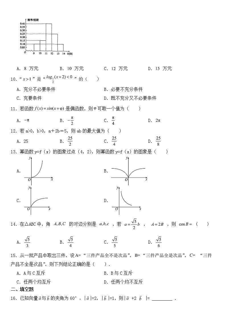 广东省2023年普通高中数学学业水平合格性考试模拟试题含答案第2页