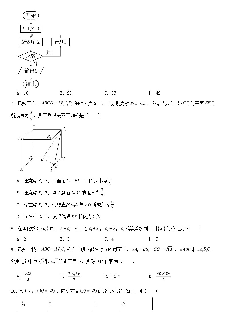 适用于2023年高考理数模拟试卷（全国乙卷）含答案02