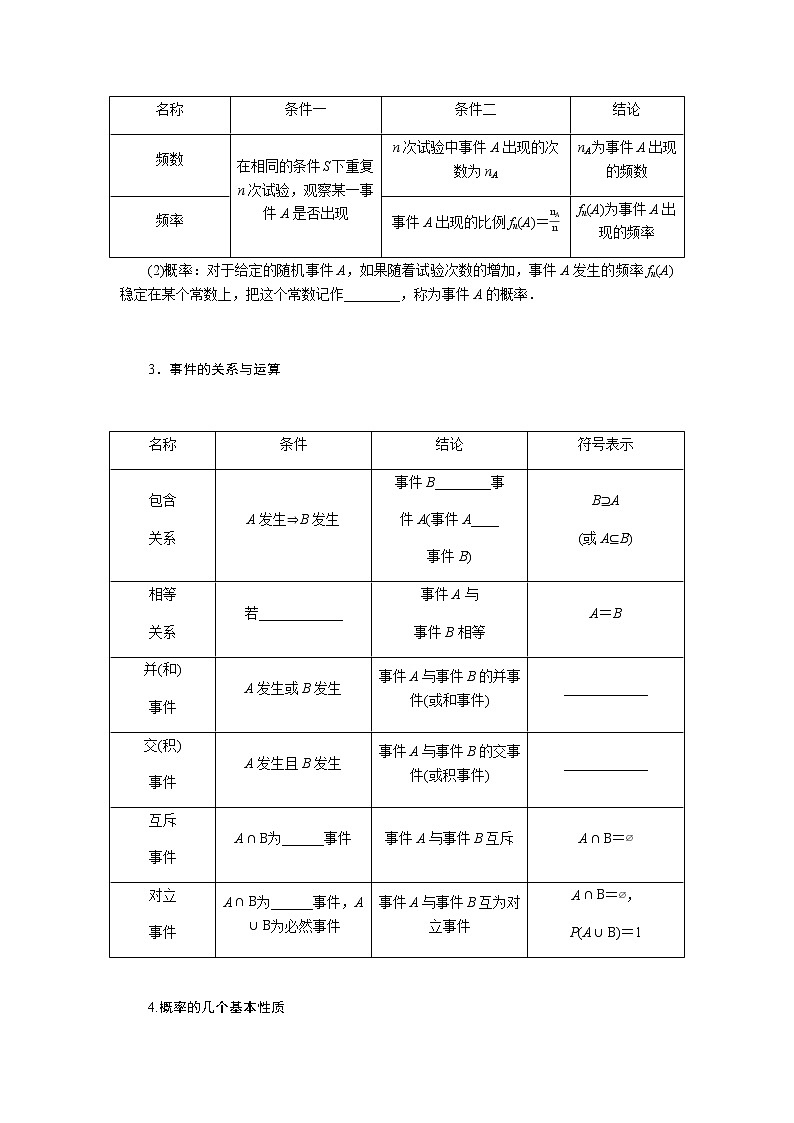 统考版高中数学（文）复习10-1随机事件的概率学案第2页