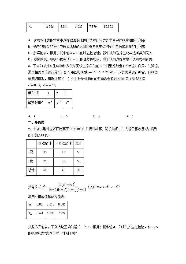 第八章 成对数据的统计分析【单元测试】（原卷版）第3页