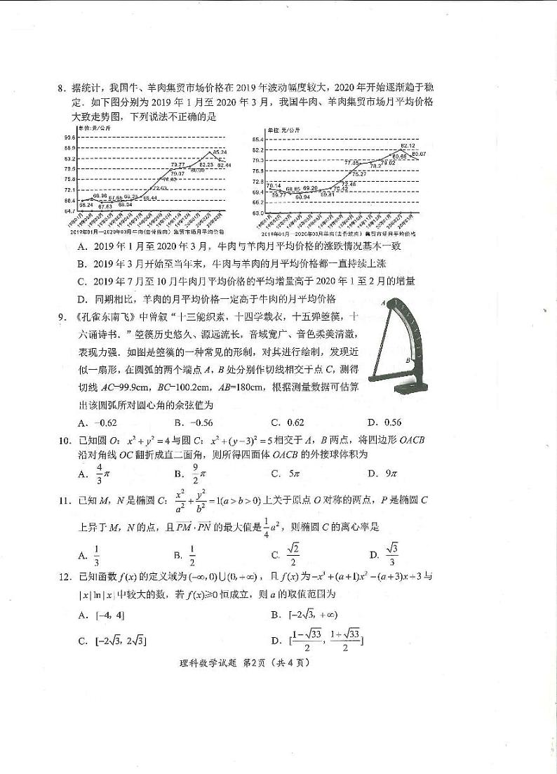 2023届四川省绵阳市高三三诊 理科数学试题及答案02