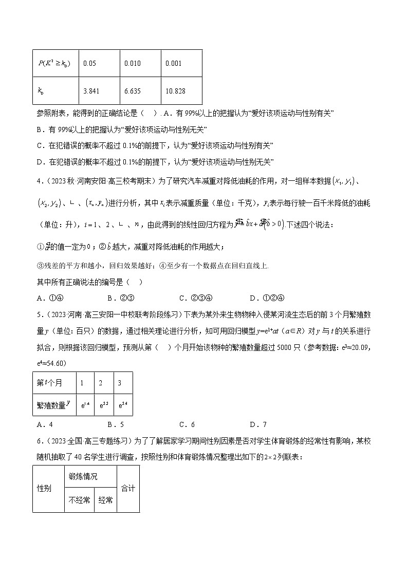 第八章 成对数据的统计分析（B卷·能力提升练）-【单元测试】2022-2023学年高二数学分层训练AB卷（人教A版2019）02