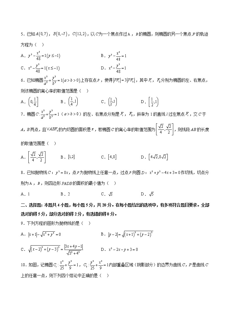 第二章 平面解析几何之圆锥曲线的方程（B卷·能力提升练）（人教B版）（原卷版）第2页