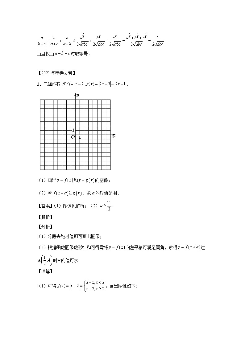 三年 (2020-2022 ) 高考真题汇编 专题20不等式选讲第3页