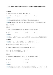 2023届浙江省绍兴市第一中学高三下学期4月限时训练数学试题含解析