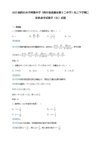 2023届四川大学附属中学（四川省成都市第十二中学）高三下学期二诊热身考试数学（文）试题含解析