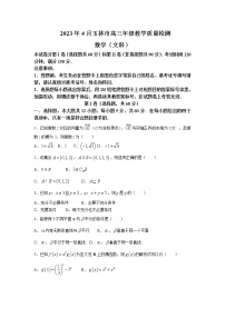 2023届广西壮族自治区玉林市高三三模考试数学（文）试题含答案