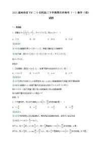 2023届河南省TOP二十名校高三下学期四月冲刺考（一）数学（理）试题含解析