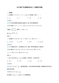 2023届广东省梅州市高三二模数学试题含解析