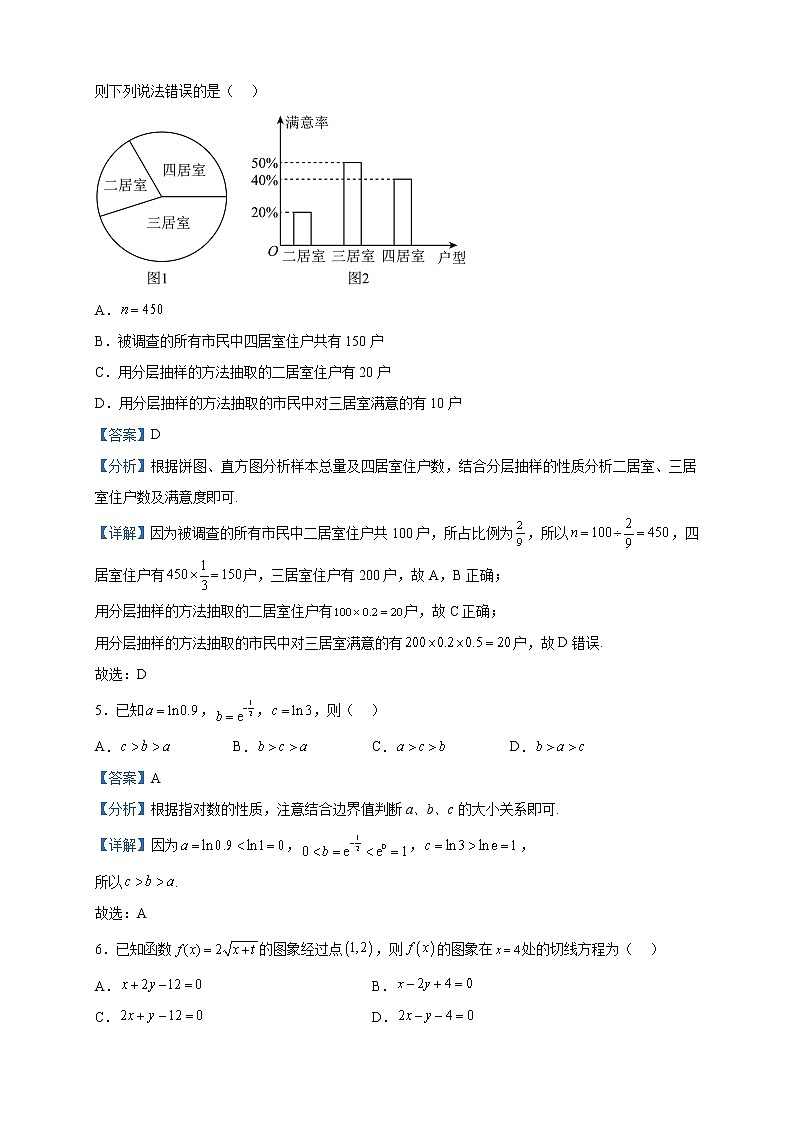 2023届陕西省商洛市高三下学期一模数学（文）试题含解析第2页