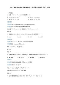 2023届陕西省西安市周至县高三下学期一模数学（理）试题含解析