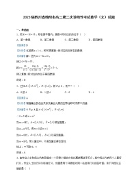 2023届四川省绵阳市高三第二次诊断性考试数学（文）试题含解析