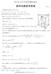 2023届山东省济宁市高三下学期高考模拟考试（一模）数学试题（PDF版）