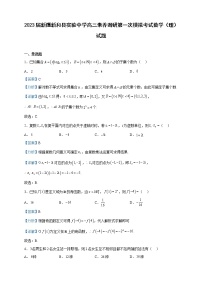 2023届新疆新和县实验中学高三素养调研第一次模拟考试数学（理）试题含解析