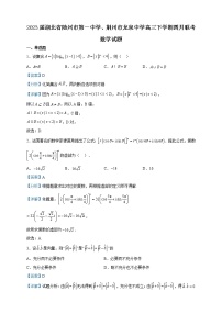 2023届湖北省随州市第一中学、荆州市龙泉中学高三下学期四月联考数学试题含解析