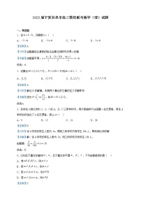 2023届宁夏吴忠市高三模拟联考数学（理）试题含解析