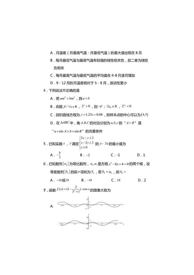 高三数学（文科）2023第2页