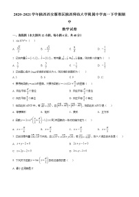 陕西师范大学附属中学2020-2021学年高一下学期期中数学试题