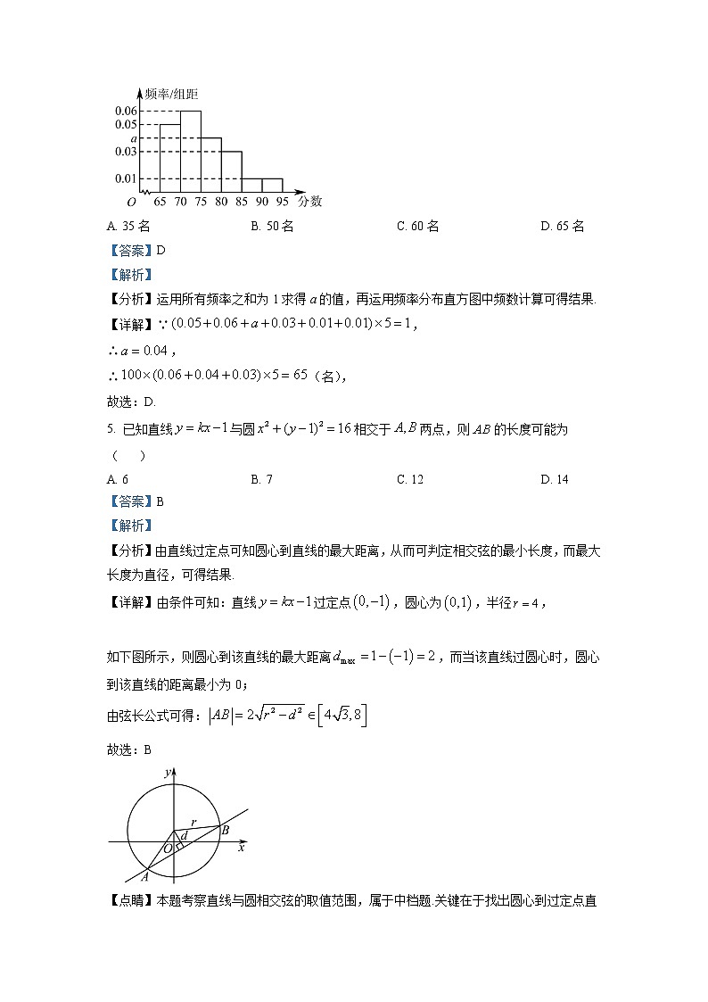 天津市南开区2023届高三数学下学期一模试题（Word版附解析）03