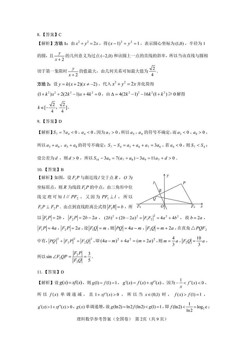 【全国卷】名校教研联盟2023届高三联考（三）理数参考答案和解析第2页