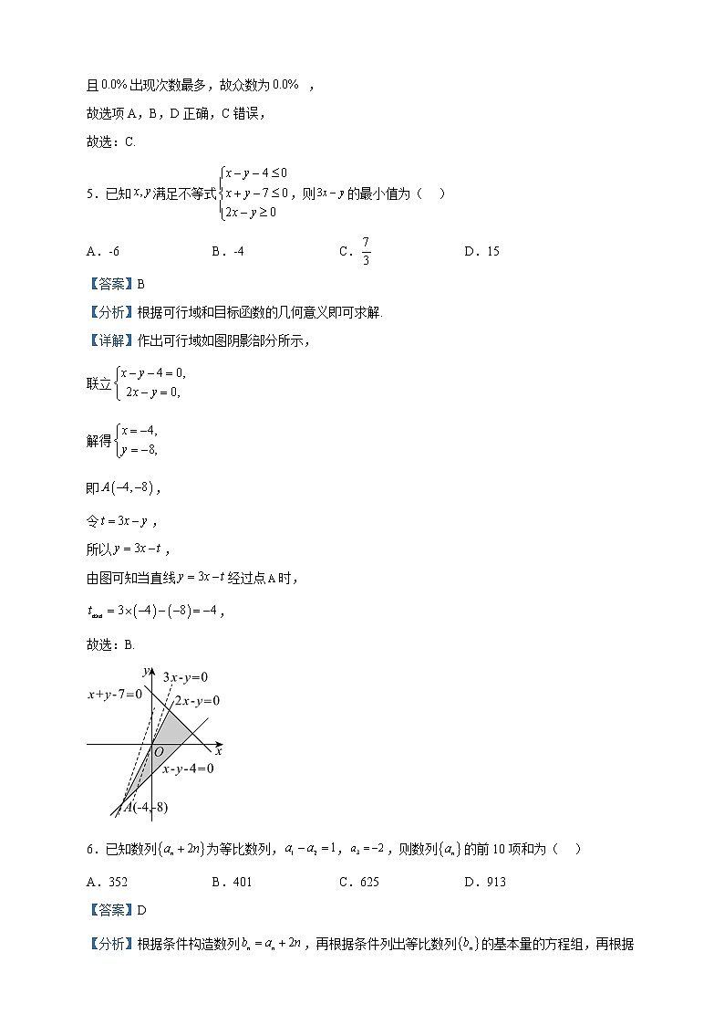 2023届江西省南昌市稳派高三二轮复习验收考试（4月联考）数学（文）试题含解析03