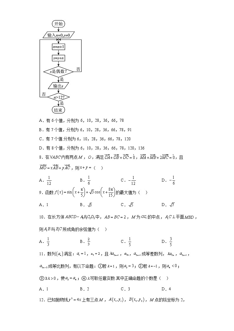 河南省名校青桐鸣2023届高三下学期4月联考理科数学试题02