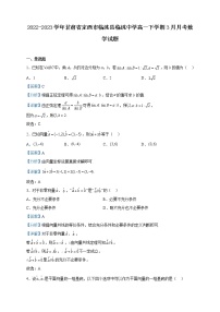 2022-2023学年甘肃省定西市临洮县临洮中学高一下学期3月月考数学试题含解析