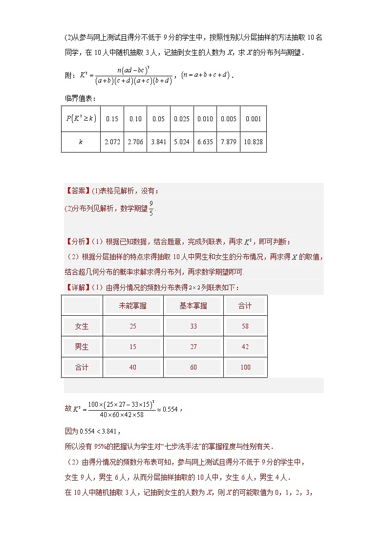新高考数学二轮复习专题4统计与概率解答题专项提分计划（教师版）第3页