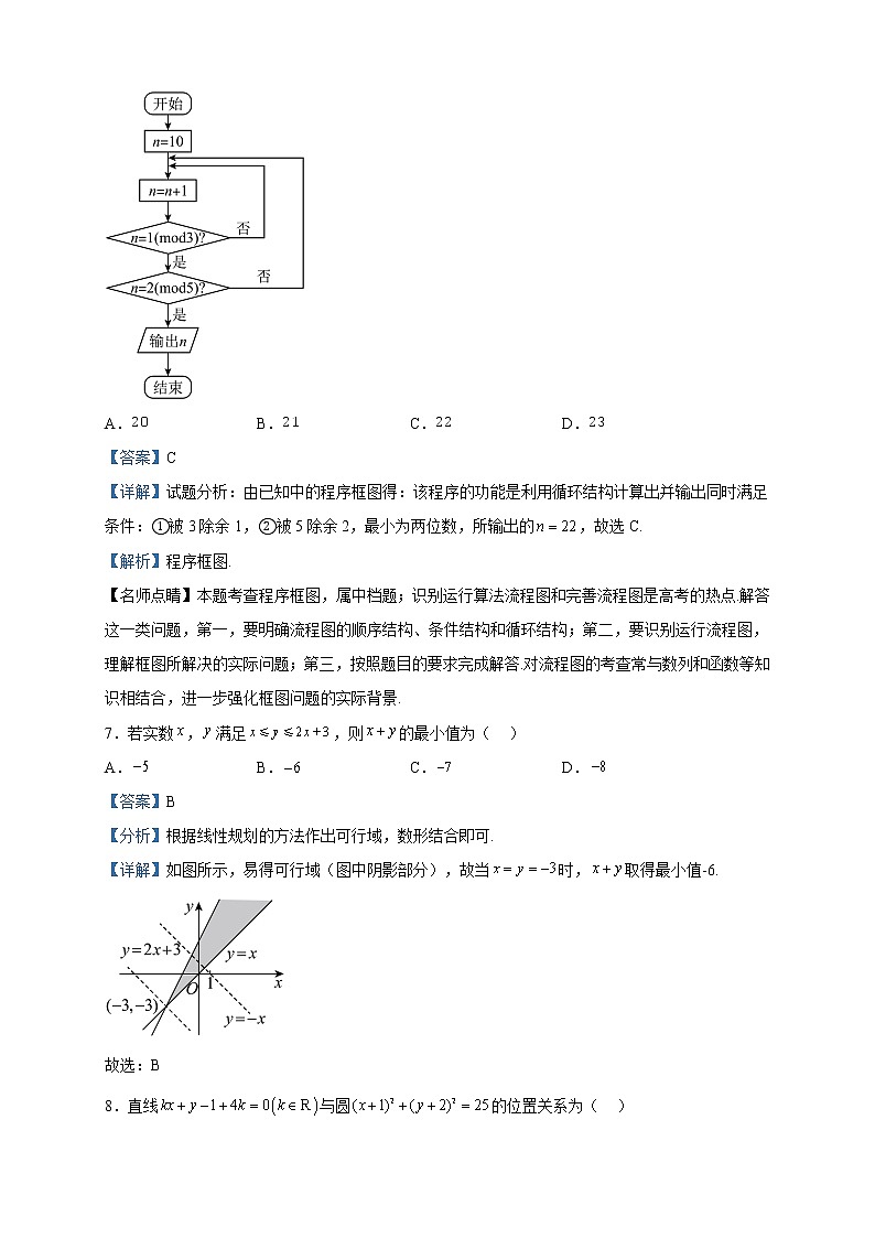 2023届宁夏回族自治区银川一中高三二模数学（文）试题含解析03