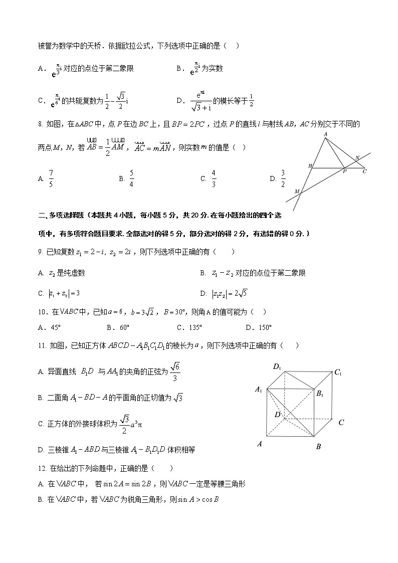 2022-2023学年度翠园中学高一年级第二学期期中考试数学试卷第2页