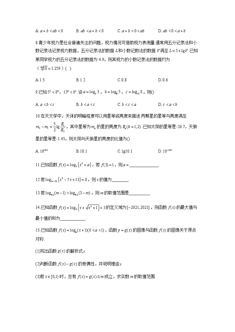 2023届高考数学二轮复习专题三对数函数（C卷）含答案第2页