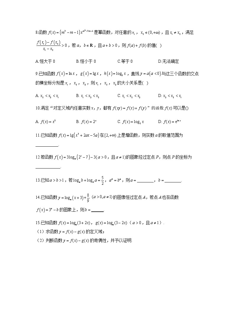 2023届高考数学二轮复习专题三基本初等函数综合训练（A卷）含答案第2页