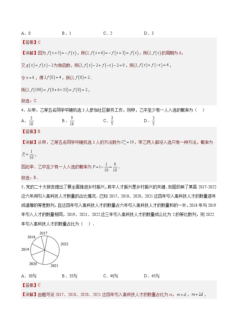 2023年高考考前押题密卷-数学（全国乙卷理）（全解全析）02