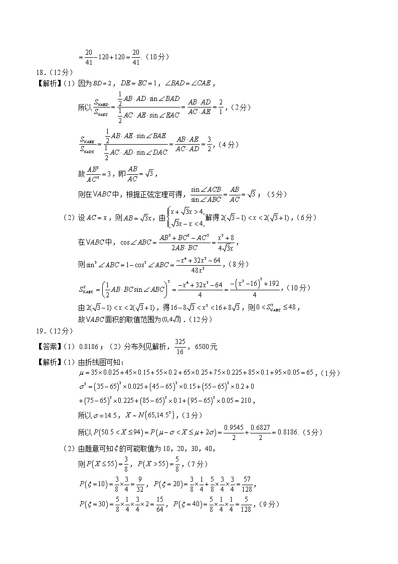 2023年高考考前押题密卷-数学（新高考Ⅱ卷）（参考答案）第2页