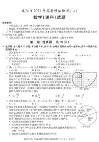 2021届陕西省咸阳市高三高考模拟检测（三）数学（理）试题 PDF版