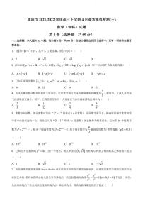 2022届陕西省咸阳市高三下学期4月高考模拟检测(三)理科数学试题（PDF版）