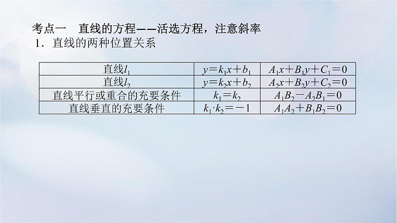 （统考版）2023高考数学二轮专题复习 第三篇 关键能力为重（研重点 保大分）专题五 解析几何 第1讲　直线与圆课件04
